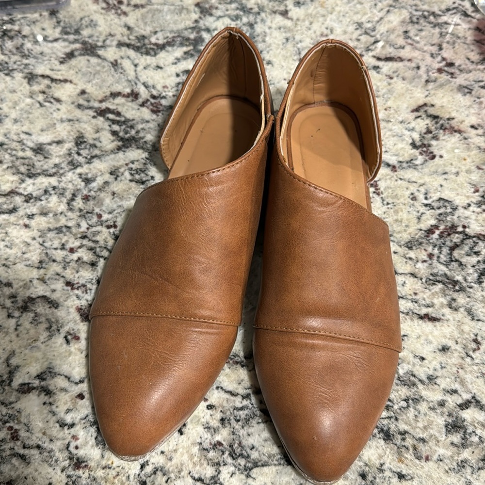 Cognac cutout booties size 38